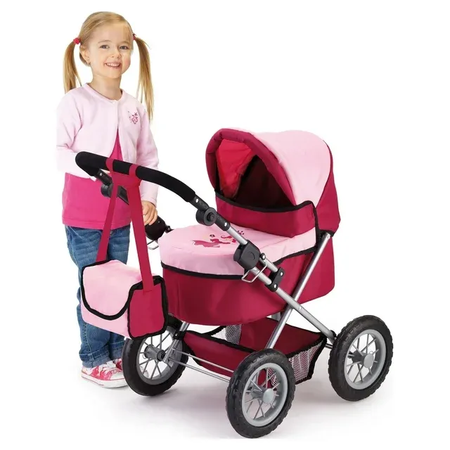 Photo 1 of *MISSING HANDLEBAR*
Trendy Pram Stroller For Toy Baby Dolls - Red/Pink