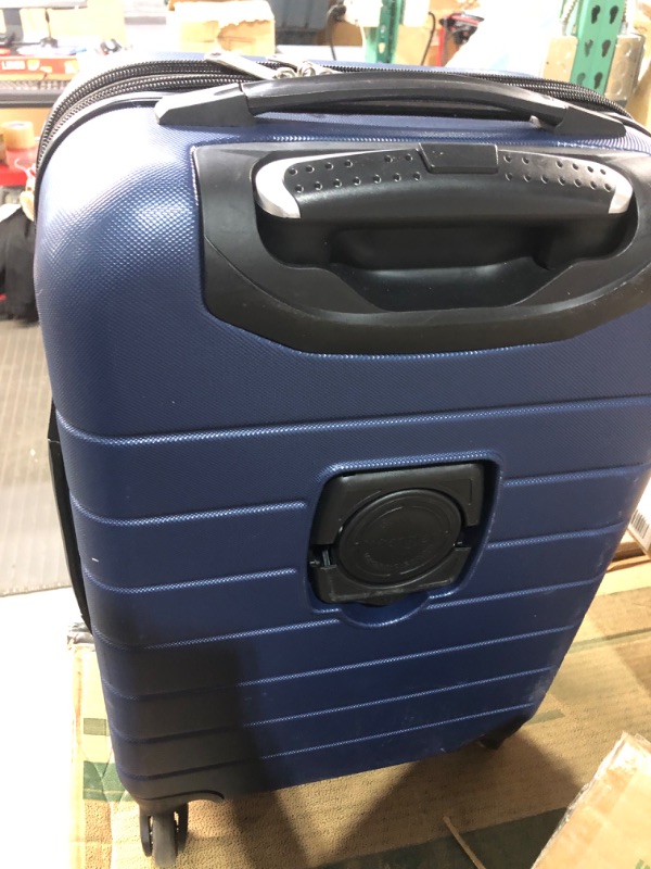 Photo 3 of ***DIRTY**
Wrangler Smart Luggage Set with Cup Holder and USB Port, Navy Blue, 20-Inch Carry-On 20-Inch Carry-On Navy Blue