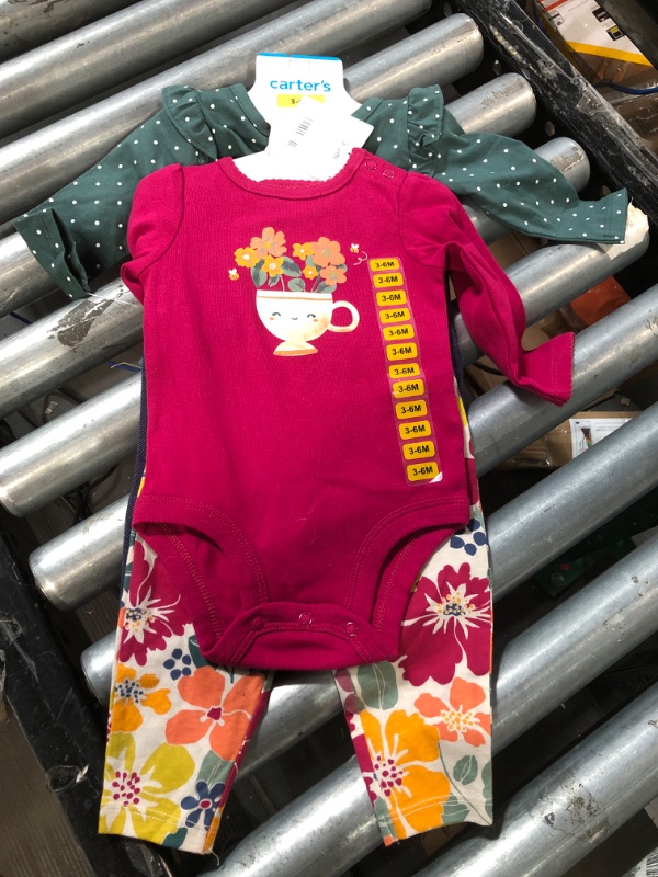 Photo 1 of Carter's Girls' 4 Piece Bodysuit Pant Set 3-6M
