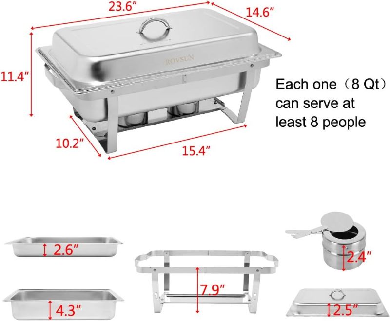 Photo 1 of * read clerk notes *
Full Size Stainless Steel Chafing Dish 8 Quart Chafing Dish Buffet Set Silver Rectangular