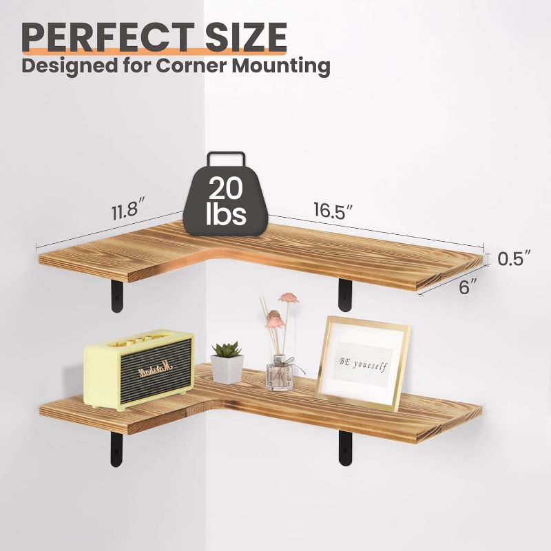 Photo 1 of  UPSIMPLES CORNER FLOATING SHELVES SET OF 4 WHITE