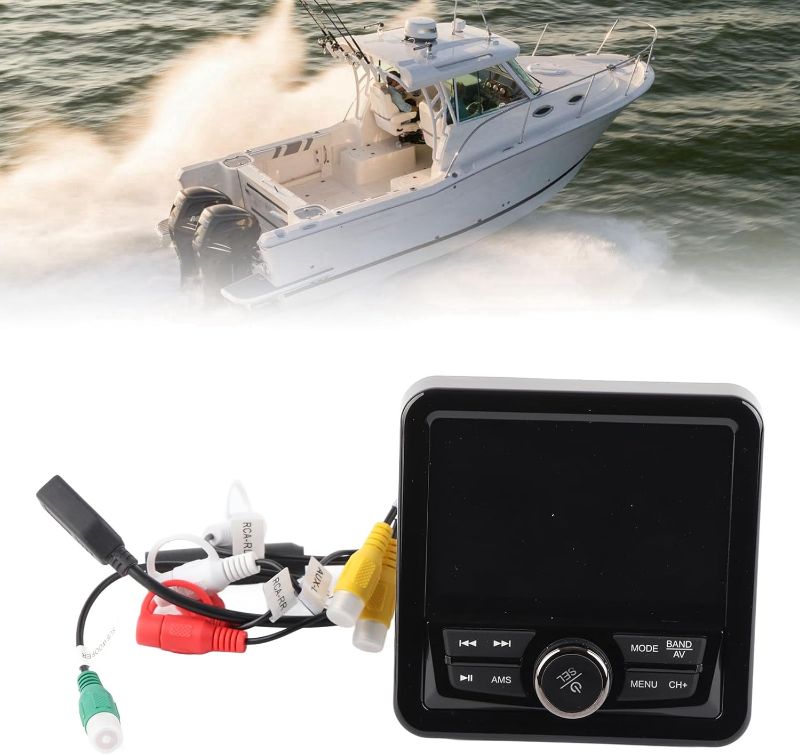 Photo 1 of Marine Stereo, Waterproof Boat Radio Receiver, Digital Display Car Marine Boat Stereo Media Player with MP3 MP5 USB AM FM AUX, Gauge Radio Receiver System for Boats, Yachts, Vehicles