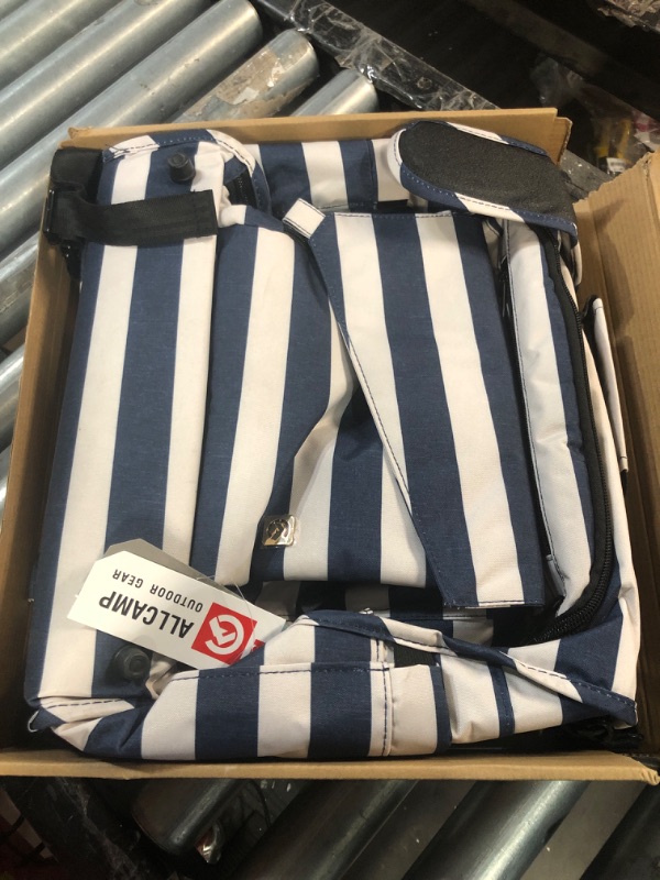 Photo 1 of ALLCAMP Diaper bag backpack Multi-Function Waterproof Travel Backpack Nappy Bags for Baby Care, Large Capacity Blue White