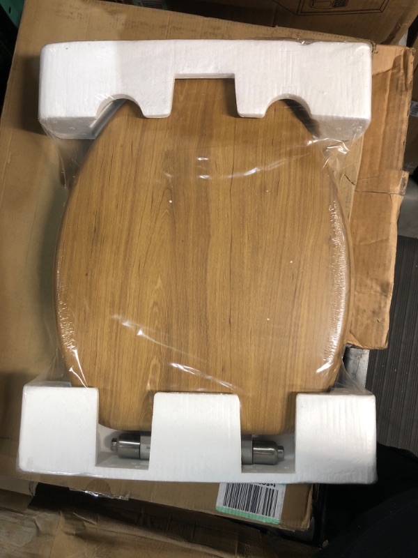 Photo 2 of (READ NOTES) senplus toilet seats elongated, Enameled Wooden Toilet Seat for standard toilets, Slow close Design, Quick release mechanism, Easy Clean and Install