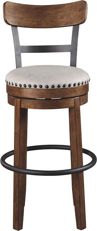 Photo 3 of (READ NOTES) Signature Design by Ashley Valebeck 30" Farmhouse Pub Height Barstool, Brown Dark Brown Pub Height Bar Stool