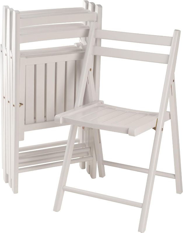 Photo 1 of (READ NOTES) Winsome Robin 4-PC Folding Set Teak Chair White 17.64"W x 32.28"H x 20.1"D WHITE