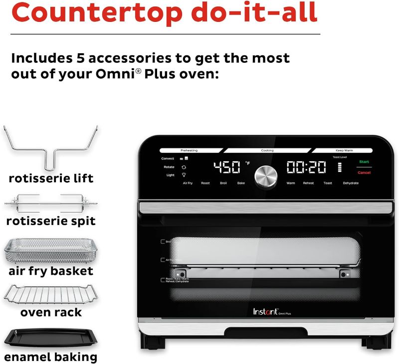 Photo 4 of (READ NOTES) Instant Pot Omni Plus 10-in-1 Air Fryer Toaster Oven