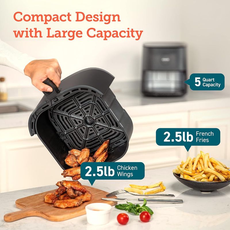 Photo 4 of (READ NOTES) COSORI Air Fryer, 5 QT, 9-in-1 Airfryer Compact Oilless Small Oven, Dishwasher-Safe, 450? freidora de aire, 30 Exclusive Recipes, Tempered Glass Display, Nonstick Basket, Quiet, Fit for 1-4 People