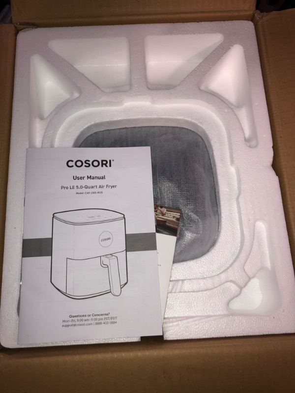 Photo 2 of (READ NOTES) COSORI Air Fryer, 5 QT, 9-in-1 Airfryer Compact Oilless Small Oven, Dishwasher-Safe, 450? freidora de aire, 30 Exclusive Recipes, Tempered Glass Display, Nonstick Basket, Quiet, Fit for 1-4 People