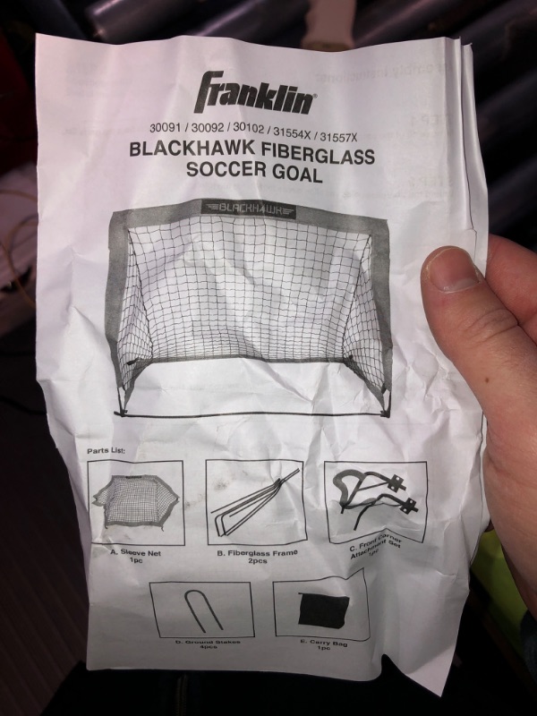 Photo 3 of (READ NOTES) Franklin Sports Blackhawk Backyard Soccer Goal - Portable Kids Soccer Net - Pop Up Folding Indoor + Outdoor Goals Optic Yellow 9' x 5'6" Soccer Goal