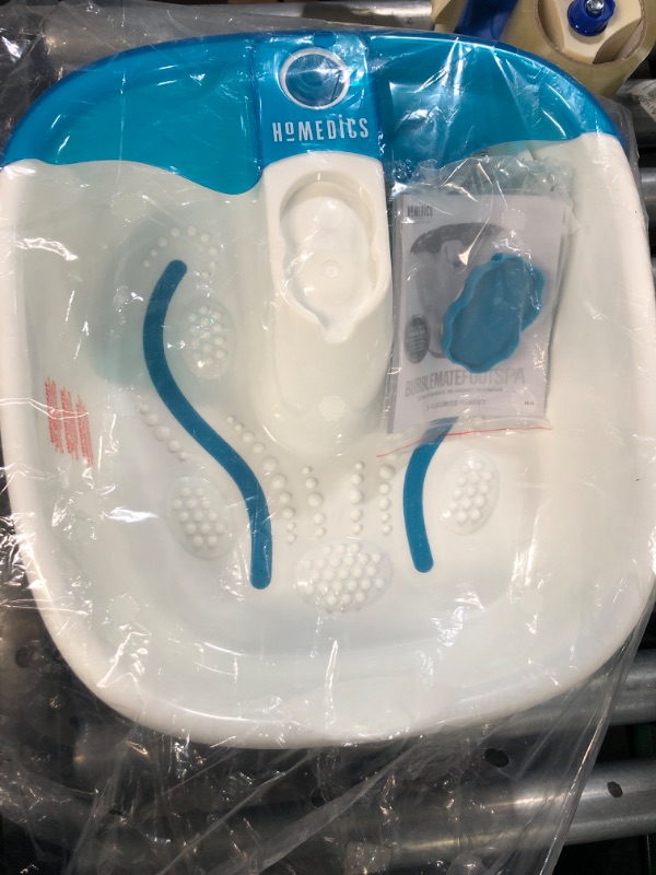 Photo 2 of (READ NOTES) HoMedics Bubble Mate Foot Spa, Toe Touch Controlled Foot Bath with Invigorating Bubbles and Splash Proof, Raised Massage nodes and Removable Pumice Stone