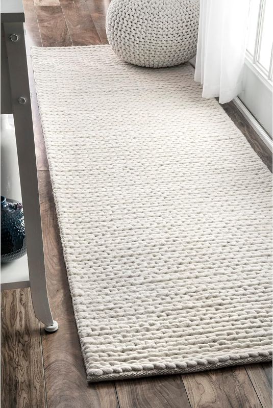 Photo 1 of (READ NOTES) Braided Runner Rug, 3' X 5', Off White