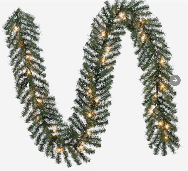 Photo 1 of (READ NOTES) Holiday Living Indoor/Outdoor Pre-lit Electrical Outlet 9-ft Ellston Pine Artificial Garland with Clear Incandescent Lights
