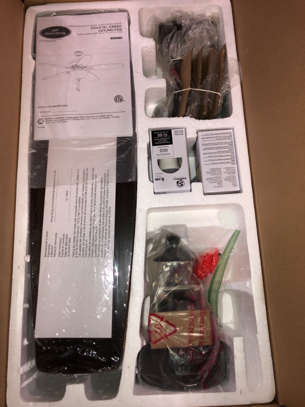 Photo 2 of (READ NOTES) Harbor Breeze Coastal Creek 52-in Bronze Indoor Ceiling Fan with Light Kit - Product Is Brand New - Retail Packaging Maybe Opened Or Damaged