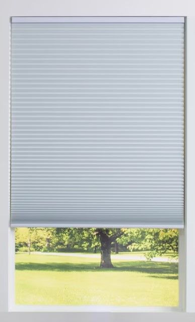 Photo 1 of (READ NOTES) allen + roth 34-in x 64-in White Blackout Cordless Cellular Shade
