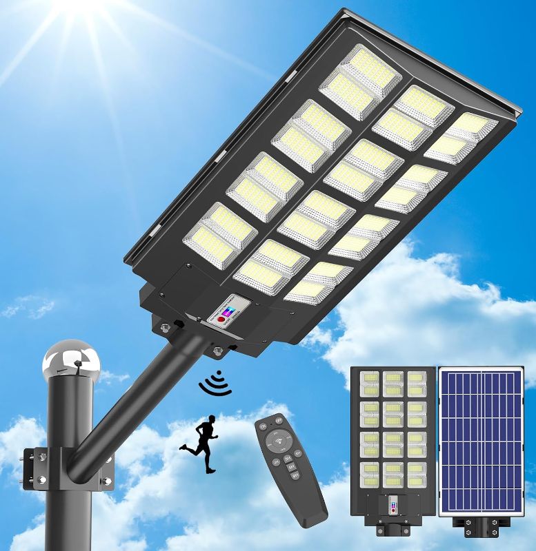 Photo 1 of (READ NOTES) TENKOO Solar Street Lights Outdoor - 2400W Solar Parking Lot Lights, 215000 Lumens LED Wide Angle Lamp with Motion Sensor IP67 Waterproof Commercial Lighting
