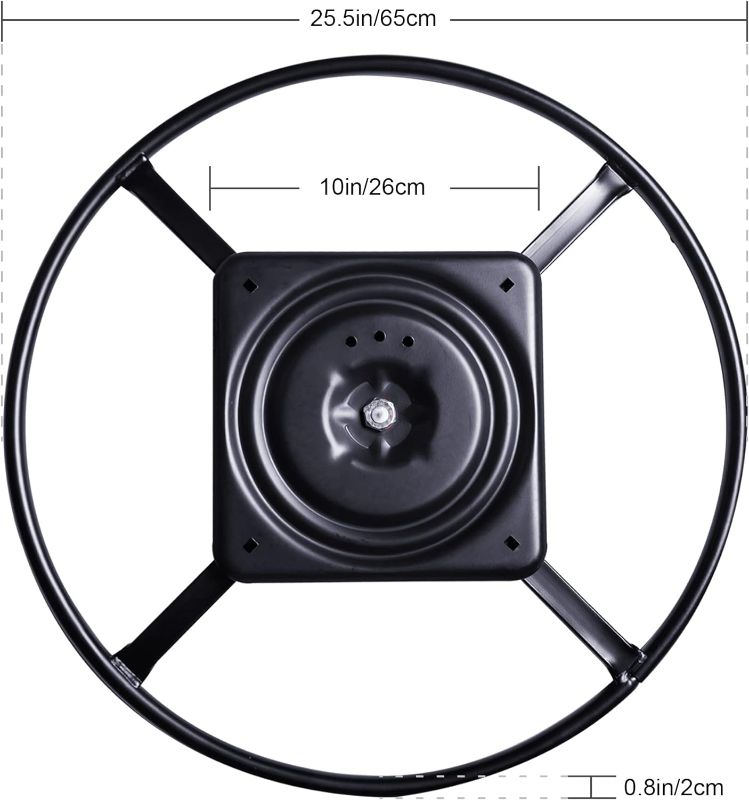 Photo 3 of (READ NOTES) Yoogu Heavy Duty 25.5” Recliner Chair Sofa Furniture Ring Base w Swivel Replacement with 10 Inch Plate (25.5inch)