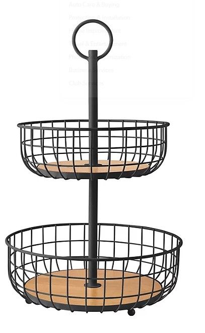 Photo 1 of (READ NOTES) Member's Mark 2 Tier Wire Basket Stand (Black)