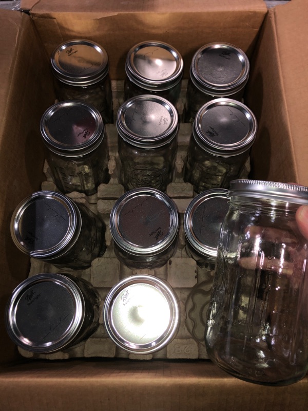 Photo 2 of (READ NOTES) QAPPDA 32 OZ Glass Jars with Lids Set of 12,Clear Wide Mouth 1000ML Glass Mason Jar with Airtight Lid,Durable Glass Food Storage Canning Jars for Pickles,Jams,Preserving
