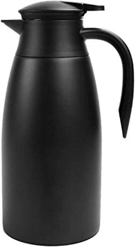 Photo 1 of (2) (READ NOTES) 68oz Coffee Carafe Airpot Insulated Coffee Thermos Urn Stainless Steel Vacuum Thermal Pot Flask for Coffee, Hot Water, Tea, Hot Beverage - Keep 12 Hours Hot, 24 Hours Cold-Black …