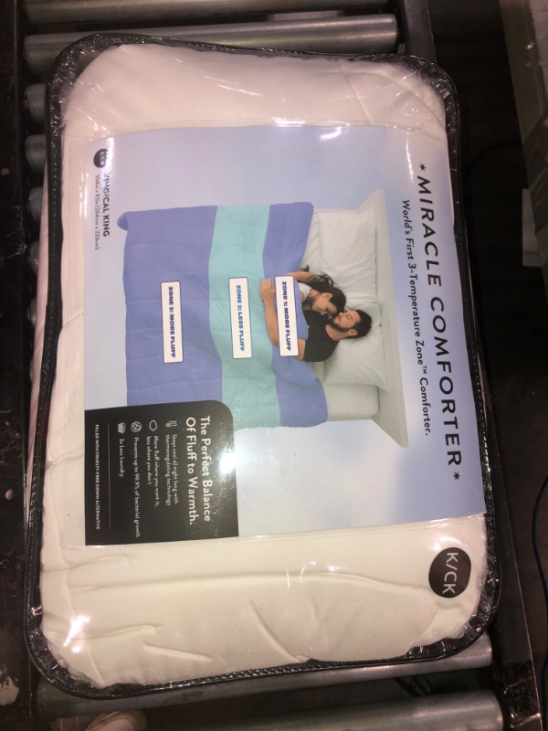 Photo 2 of (READ NOTES) Miracle Made Comforter - White, King - 3 Temperature Zone Ultra Cool Breathable Duvet Insert Silver Infused Prevents 99.9% of Dust Growth, All Season Fluffy Comforter, Bedding
