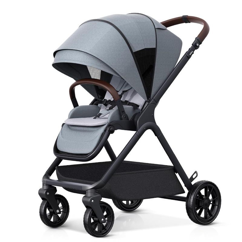 Photo 1 of (READ NOTES) newyoo Baby Stroller, Baby Reversible Stroller, Standard Stroller, Parent or Forward Facing, One-Hand Recline, Compact Fold, Extendable Canopy, Cushion, Mosquito Net, Wrist Strap(Include) Grey