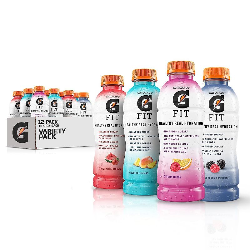 Photo 1 of (READ NOTES) Gatorade Fit Electrolyte Beverage, Healthy Real Hydration, New 2.0 4 Flavor Variety Pack, 16.9.oz Bottles (12 Pack)