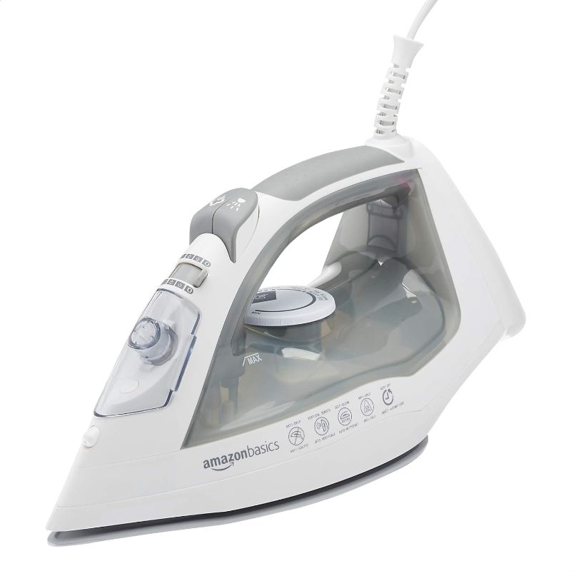 Photo 1 of (READ NOTES) Amazon Basics Ceramic Soleplate Steam Iron, 1700-Watt, Gray, 11 Inch
