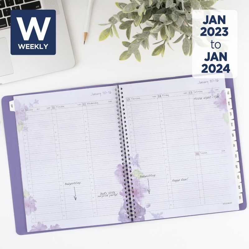 Photo 3 of (READ NOTES) AT-A-GLANCE 2023 Weekly & Monthly Planner, 8-1/2" x 11", Large, Beautiful Day, Lavender (938P-905) Beautiful Day 2023 Old Edition