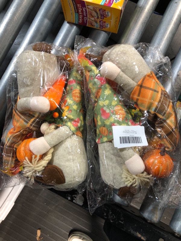 Photo 2 of (READ NOTES 2 SETS OF) QuanYaaJoy 2Pcs Fall Decorations for Home Thanksgiving Gnomes Indoor, Handmade Plush Gnomes Hold Pumpkin Corn Carrots Gifts with Hat Maple Decor Harvest Thanksgiving Gnome for Home Kitchen