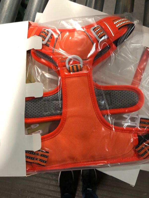 Photo 2 of No Pull Dog Harness Large Step in Reflective Dog Harness with Front Clip and Easy Control Handle ORANGE MEDIUM 