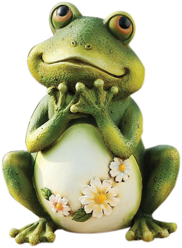 Photo 1 of *STOCK IMG AS REF* FROG WITH FLOWERS 6"