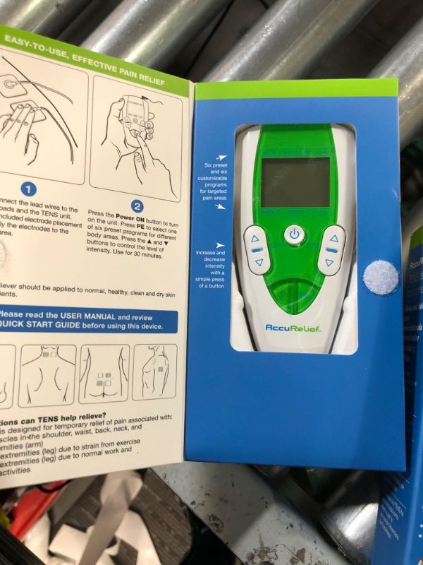 Photo 1 of AccuRelief TENS Unit Pain Relief System - Muscle Stimulator For Pain Relief From Back Pain, Neck Pain, And Other Body Pains - Clinical Strength OTC Approved