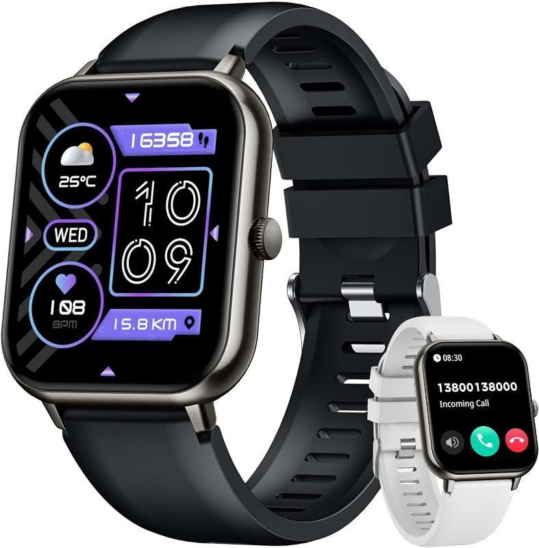 Photo 1 of *stock img as ref* Smartwatch for Men Women Fitness Tracker: 1.83" Smart Watch with Bluetooth  BLACK