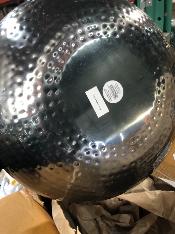 Photo 1 of * see clerk notes * 
Creative Co-Op Metal Bowl, Oxidized Silver