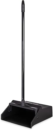 Photo 1 of *MISSING POLE* Carlisle FoodService Products Duo-Pan Upright Dust Pan with Serrated Yoke for Home, Restaurants, Kitchen, Lobby, And Office, Plastic, 30 Inches, Black