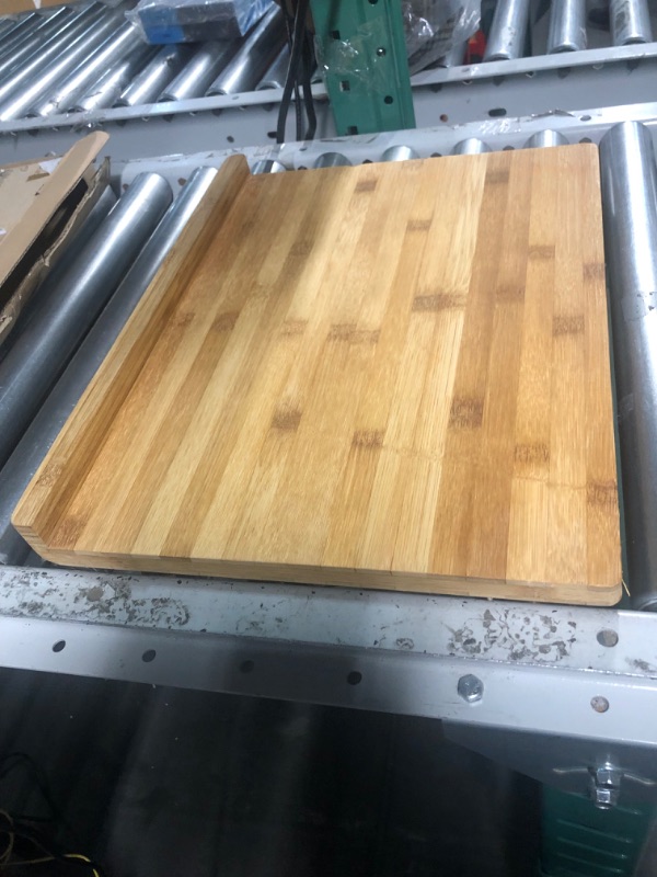 Photo 1 of Camco Bamboo Cutting Board with Counter Edge | Perfect for Vegetables, Fruits, Meats, and Cheeses | Measures 18-inches x 14-inches x 1-3/4-inches (43545) , Brown