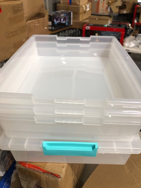 Photo 3 of * see all images * 
IRIS USA 6 Quart Clip Box, Clear Plastic Storage Bins with Secure Latching Buckles