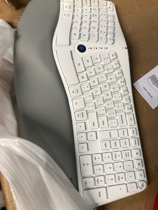 Photo 5 of Wireless Ergonomic Split Keyboard with Cushioned Palm Rest Against Carpal Tunnel, DELUX [Standard Ergo] Keyboard Series