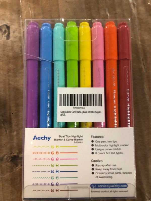 Photo 2 of AECHY 8PCS Curve Highlighter Pen Set