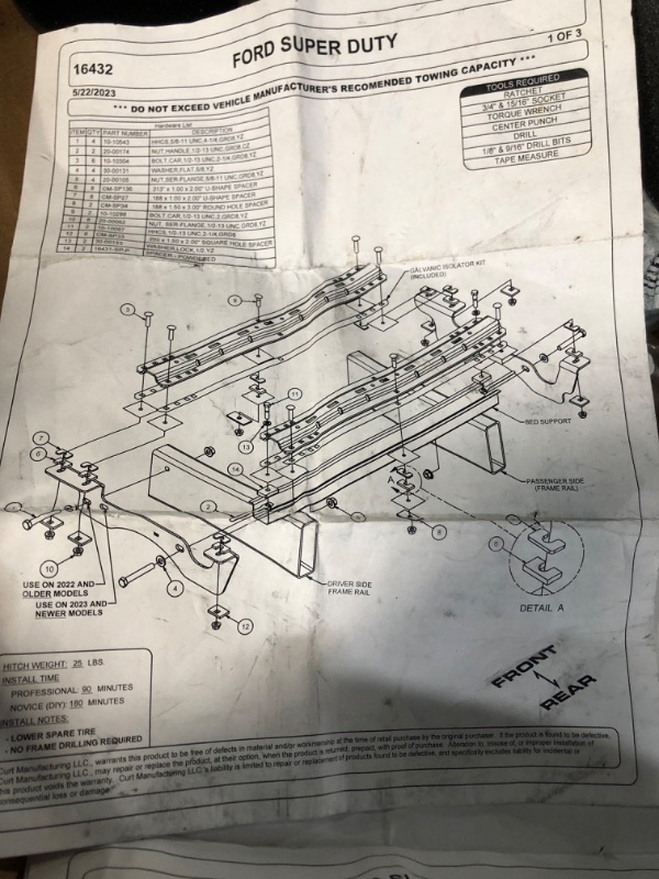 Photo 4 of Demco 8552000 Hijacker Premier-Series Frame Mounting Bracket Kit for Ford F250/F350/F450 SD '11-'16 (No Drill Attachment)