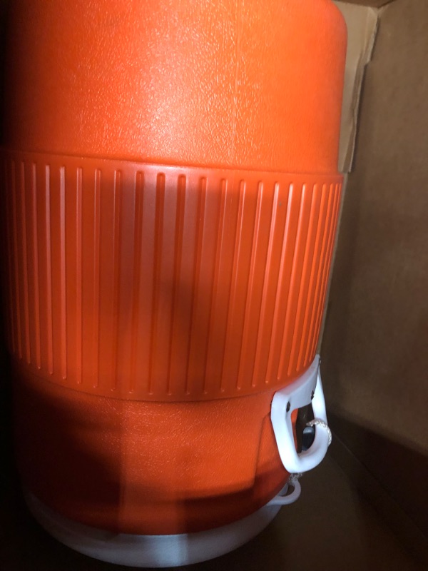 Photo 3 of  5-10 Gallon Portable Sports Cooler Water Beverage Dispenser with Flat Seat Lid 5 gal Orange