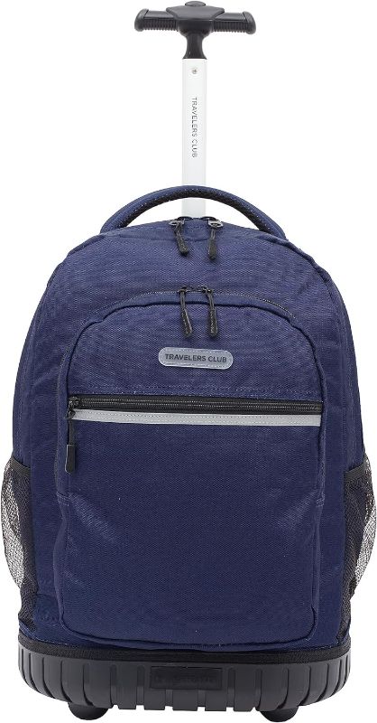 Photo 1 of 
Travelers Club Rolling Backpack with Shoulder Straps, Navy Blue,