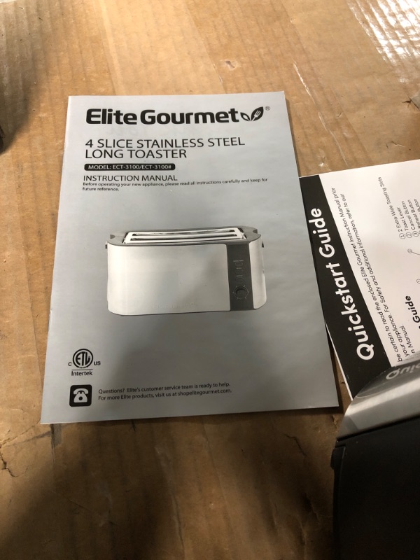 Photo 2 of *NO STOCK IMAGE*Elite Gourmet ECT-3100 Long Slot 4 Slice Toaster,