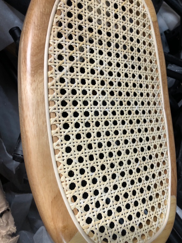 Photo 4 of **NONREFUNDABLE**FOR PARTS OR REPAIR**SEE NOTES**
Art Leon Rattan Bar Stools Set of 2, Oak Back Frame, Modern 26 Inch Counter Height Barstools, Faux Leather Upholstered Bar Chairs, Armless Kitchen Chairs with Rattan Backrest Metal Legs, Yellow 2 Pcs-26"Co