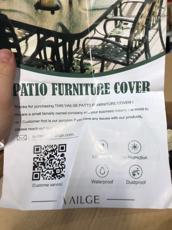 Photo 3 of ***READ NOTES***Vailge Heavy Duty Patio Sofa Cover, 100% Waterproof 3-Seater Outdoor Sofa Cover,Lawn Patio Furniture Covers with Air Vent and Handl