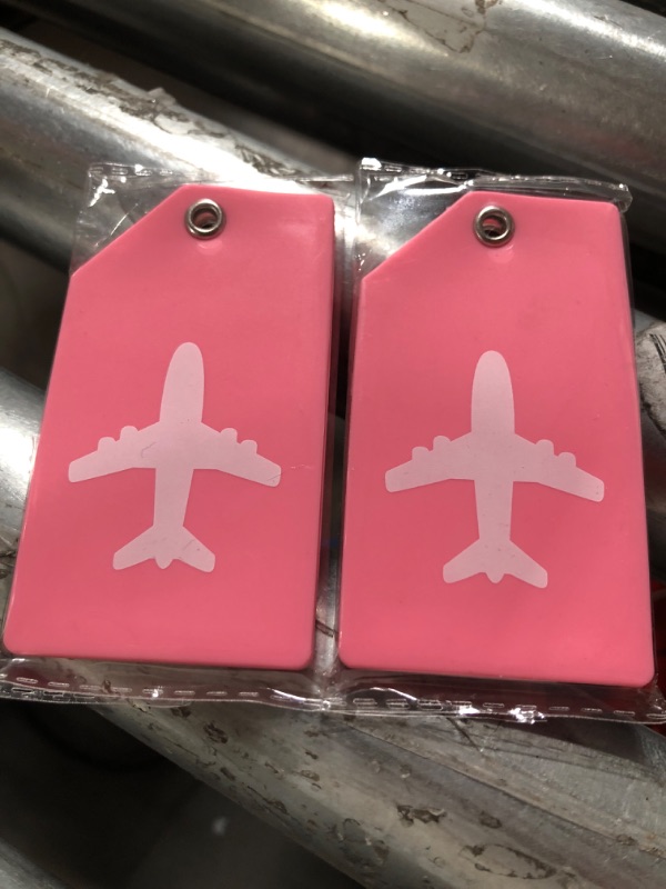 Photo 2 of PINK*** STOCK PHOTO IS FOR REFERENCE ONLY*** AOKLANT Silicone Luggage Tag Includes Name ID Card with Partial Privacy Cover and 