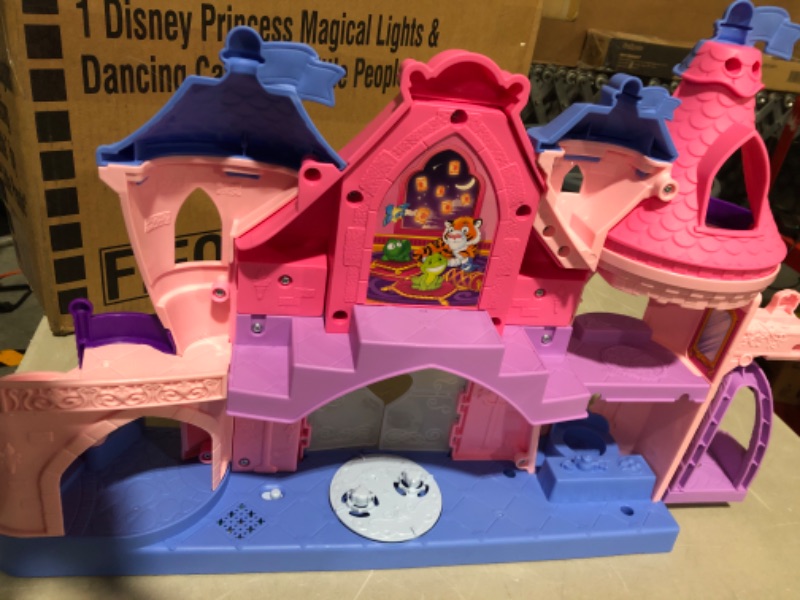 Photo 3 of (Missing Pieces) Little People Toddler Playset Disney Princess Magical Lights & Dancing Castle Musical Toy with 2 Figures for Ages 18+ Months