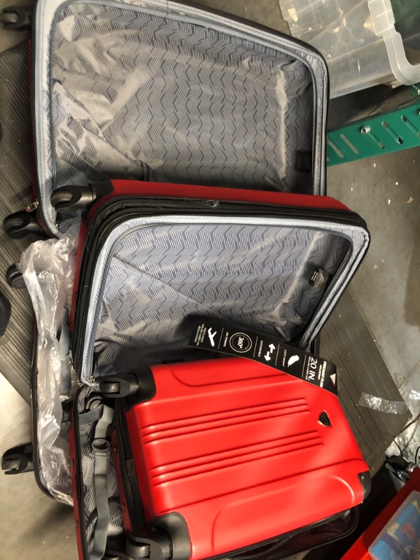 Photo 2 of **STOCK PHOTO FOR REFERENCE-SMALLER BAGS NOT INCLUDED** Travelers Club Chicago Hardside Expandable Spinner Luggage, Red, 3 Piece Set Red