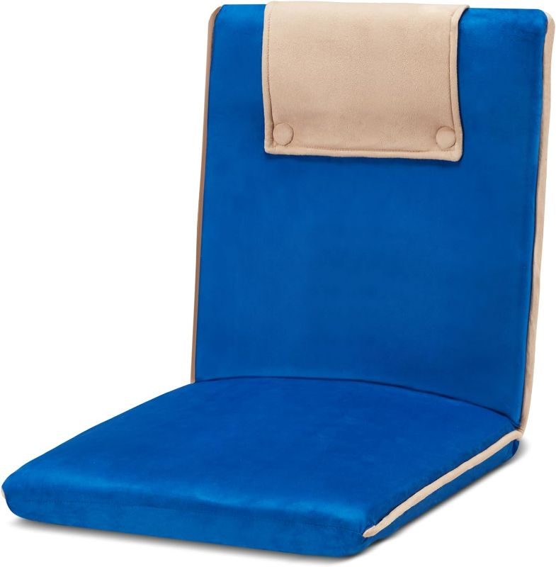 Photo 1 of  Meditation Floor Chair with Back Support for Adults, Royal Blue